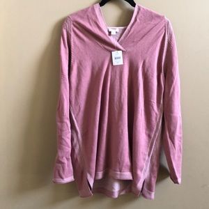 J Jill lightweight ribbed hooded sweater NWT